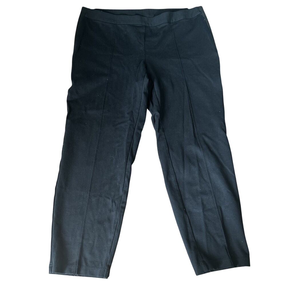 Alfani Dress Pants Womens Size 1X Black Front Seam Ankle Slim